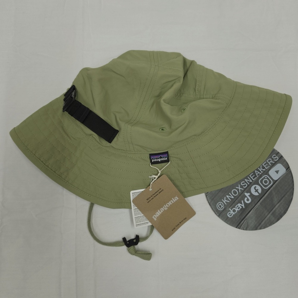 Patagonia Kids' L/XL (10+) Trim Brim Bucket Hat UPF Buckhorn Green New With Tags